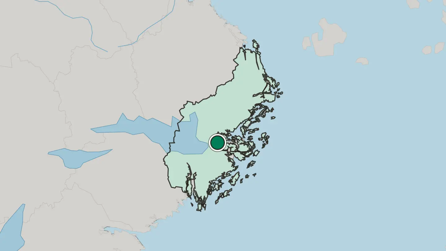 Map of Lidingö in Sweden