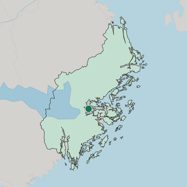 Map showing Herserud — In Stockholm County