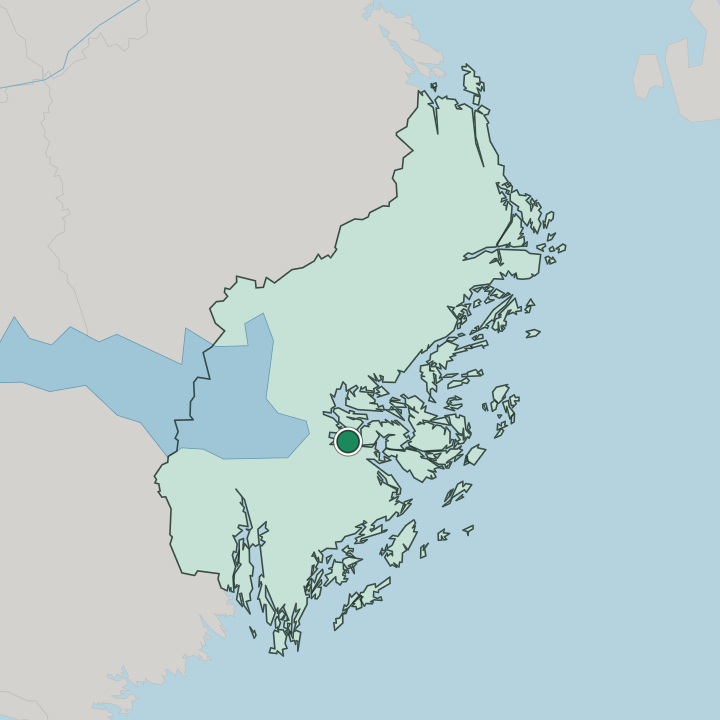 Map showing Nacka — In Stockholm County