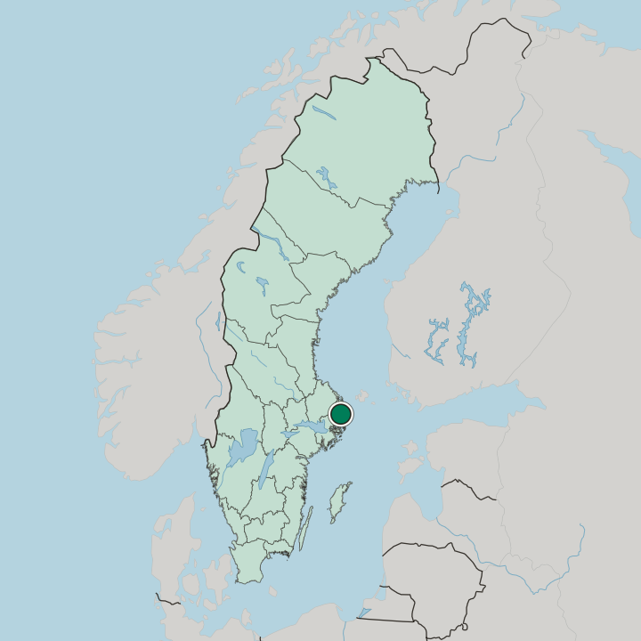 Map showing Norrtälje — In Sweden