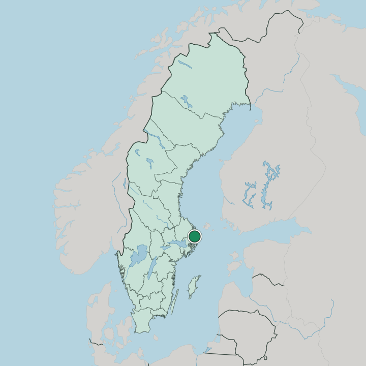 Map showing Norrtälje — In Sweden