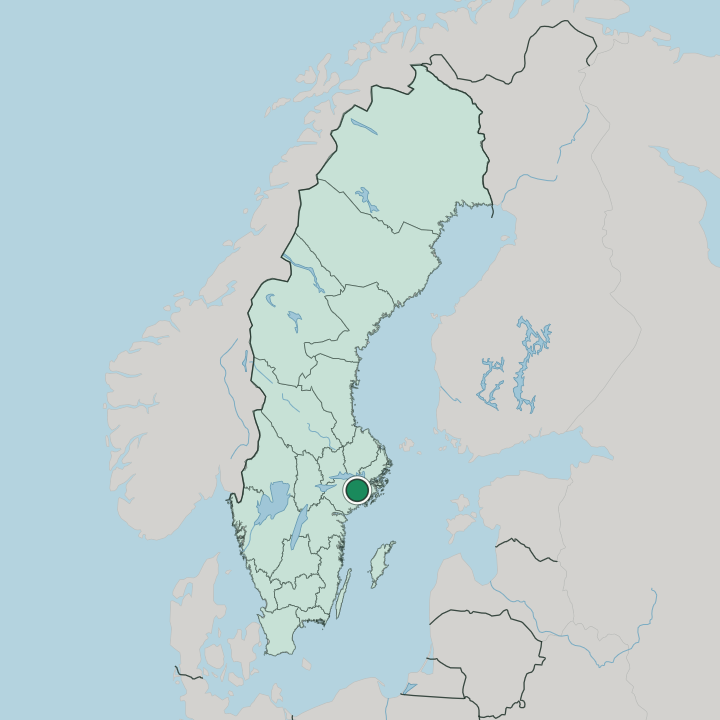 Map showing Nykvarn — In Sweden