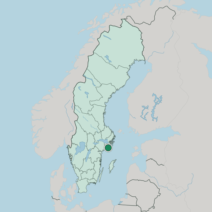 Map showing Nynäshamn — In Sweden