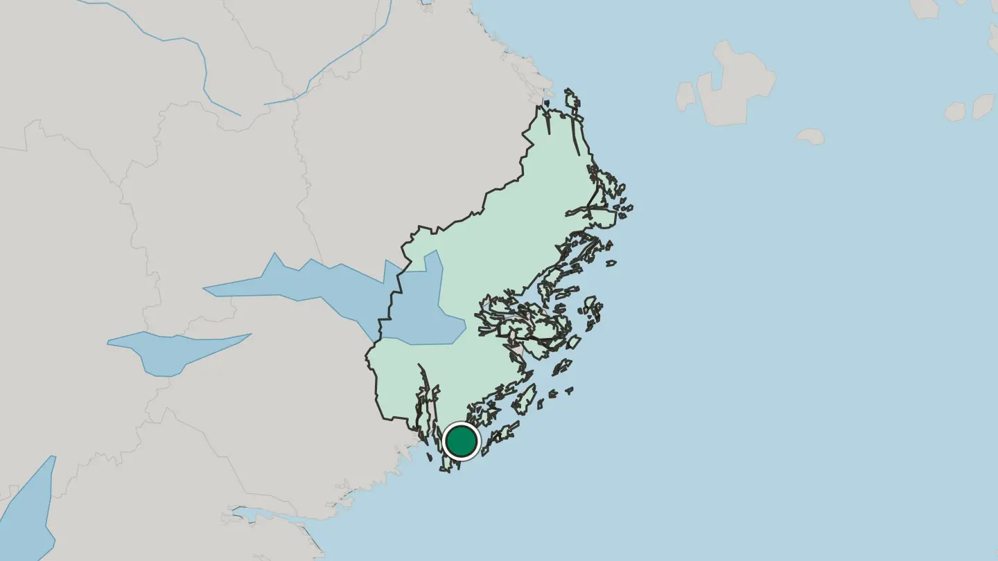Map of Nynäshamn in Sweden
