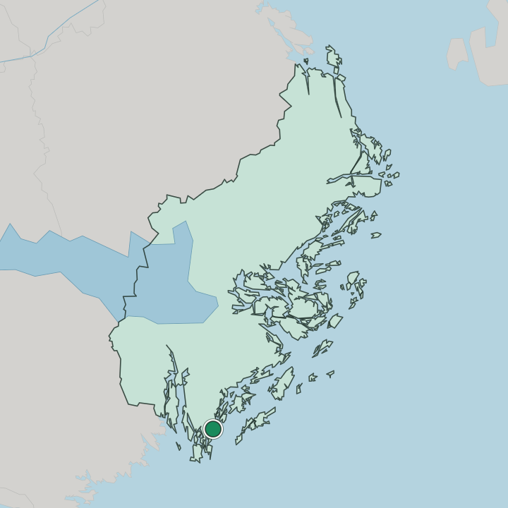 Map showing Nynäshamn — In Stockholm County