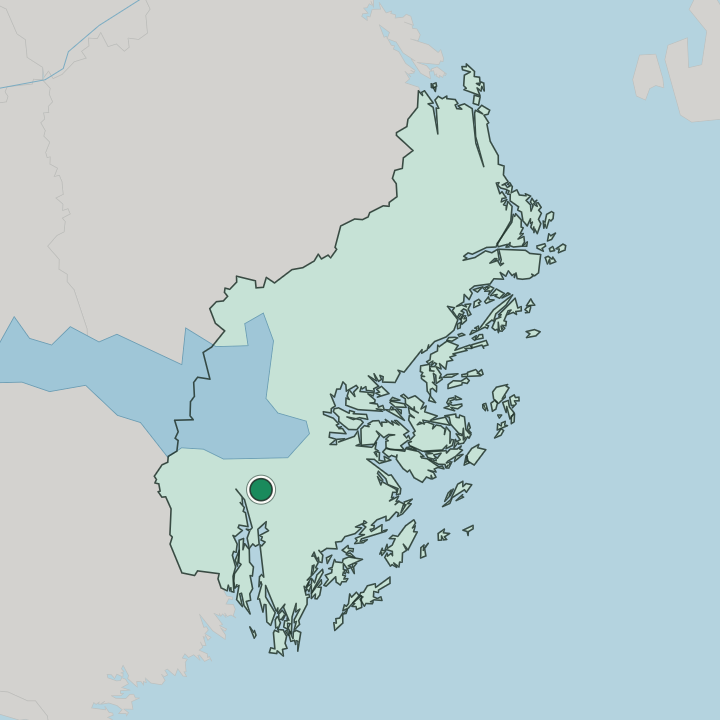 Map showing Rönninge — In Stockholm County