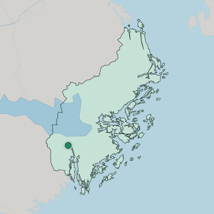 Map showing Södertälje — In Stockholm County