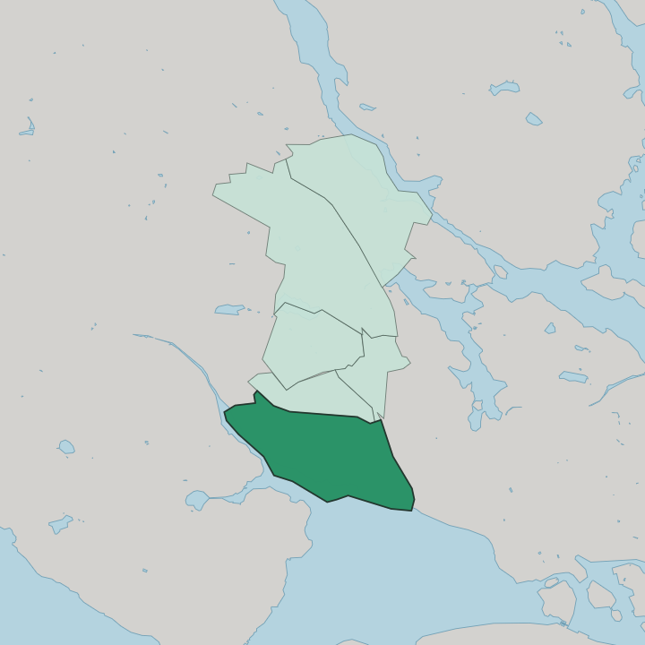 Map showing Huvudsta — In Solna