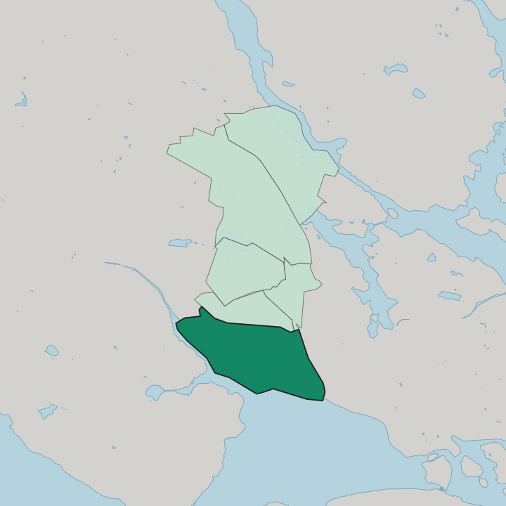 Map showing Huvudsta — In Solna