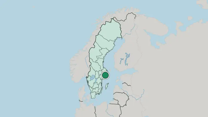 Map of Stockholm in Sweden
