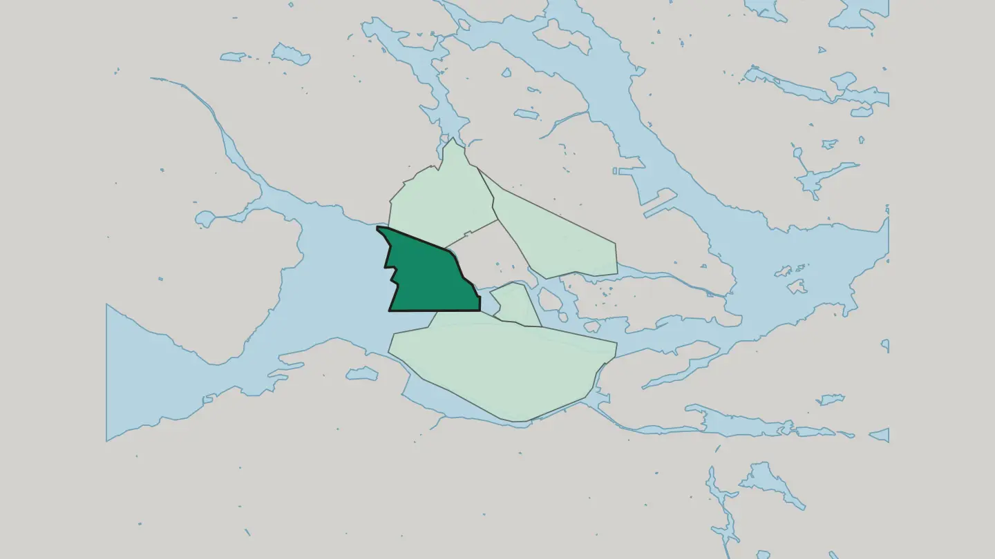 Map of Kungsholmen in Stockholm