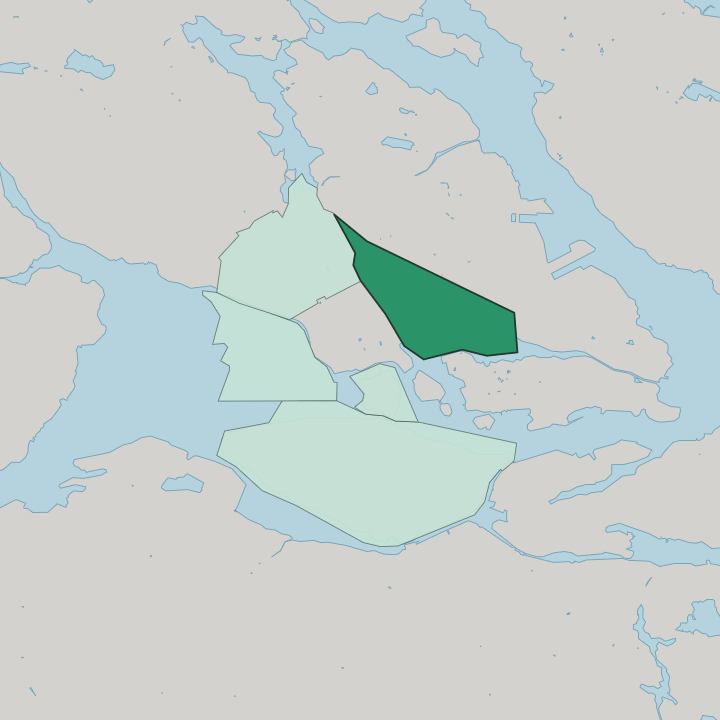 Map showing Östermalm — In Stockholm
