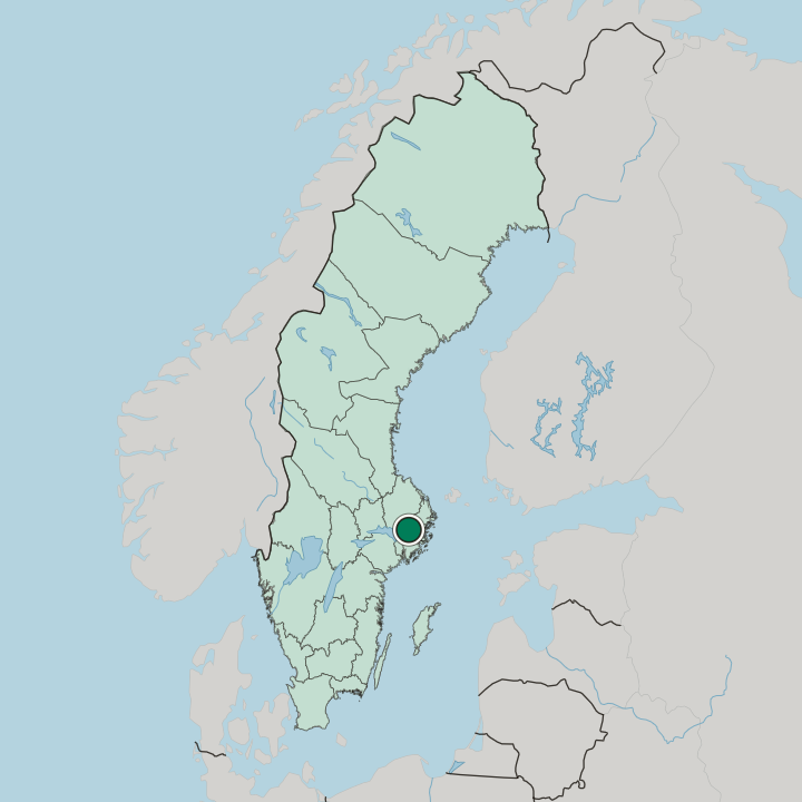 Map showing Upplands Väsby — In Sweden