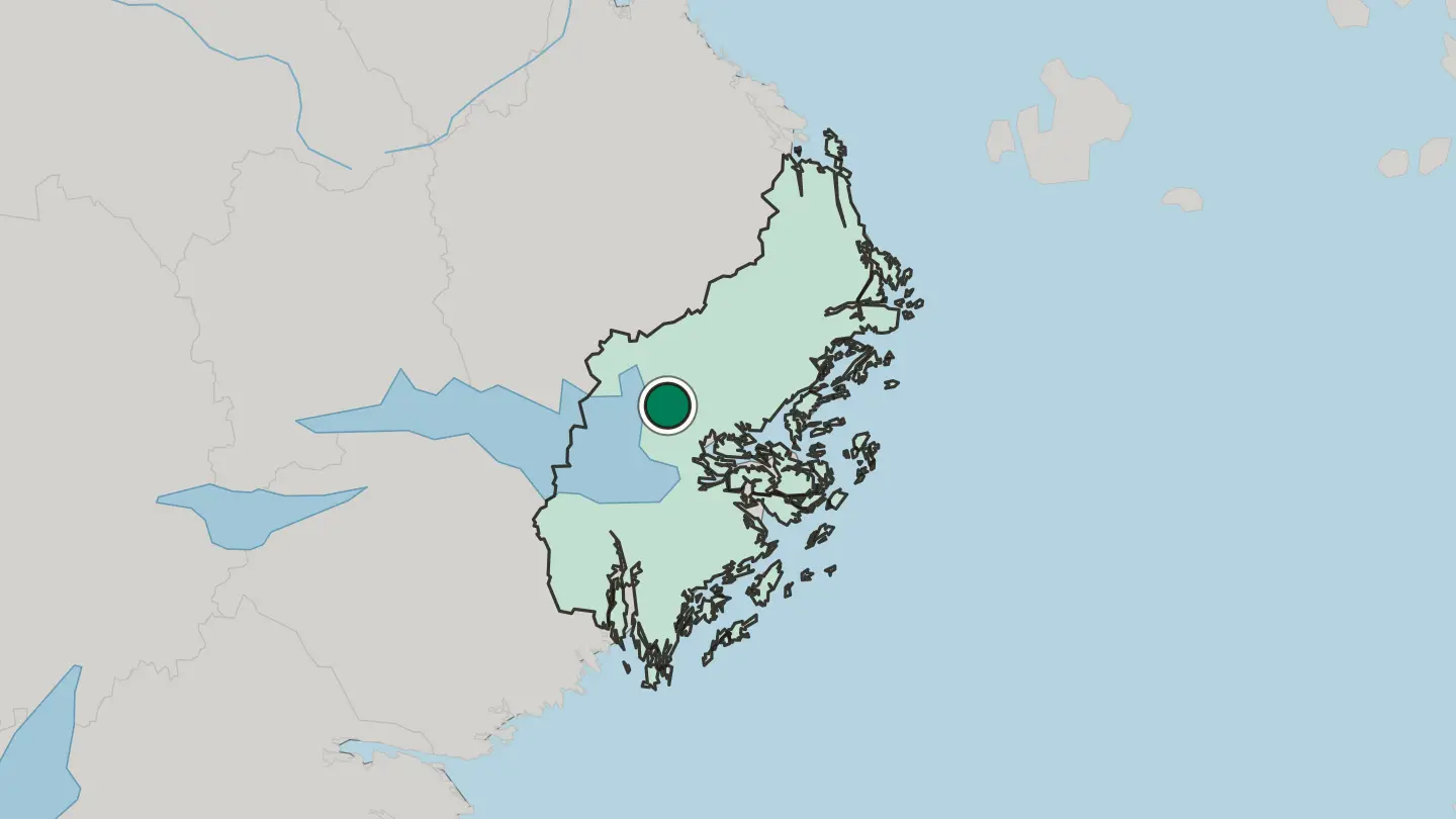 Map of Upplands Väsby in Sweden