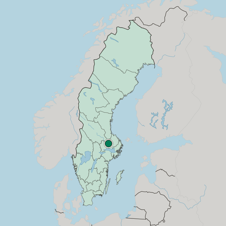Map showing Heby — In Sweden