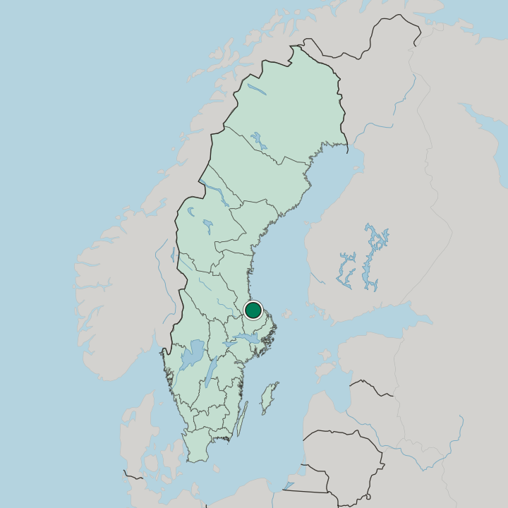 Map showing Tierp — In Sweden