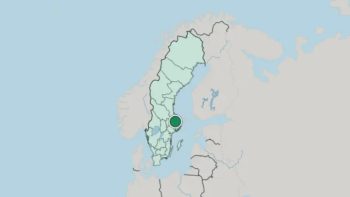 Map of Uppsala in Sweden