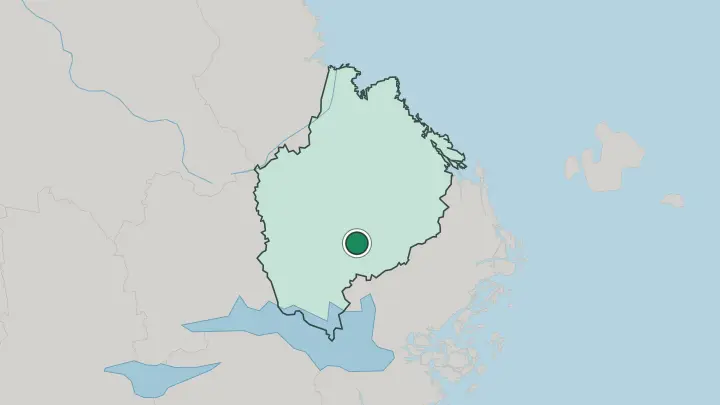 Map of Uppsala in Sweden