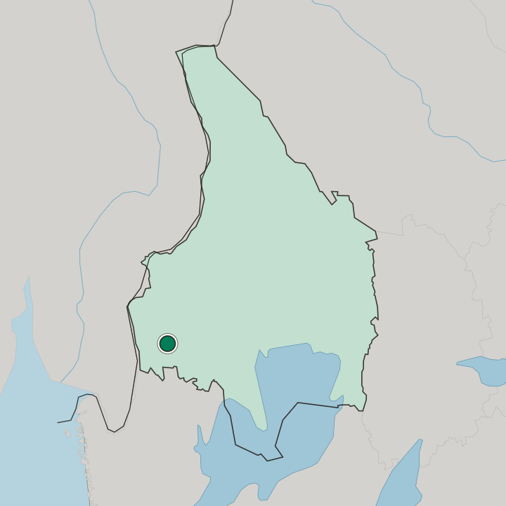 Map showing Årjäng — In Värmland County