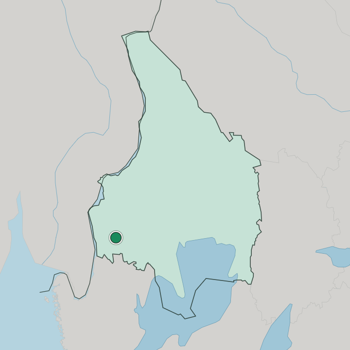 Map showing Årjäng — In Värmland County