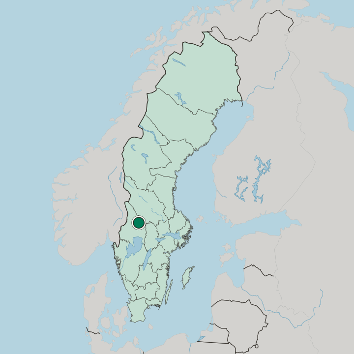 Map showing Hagfors — In Sweden