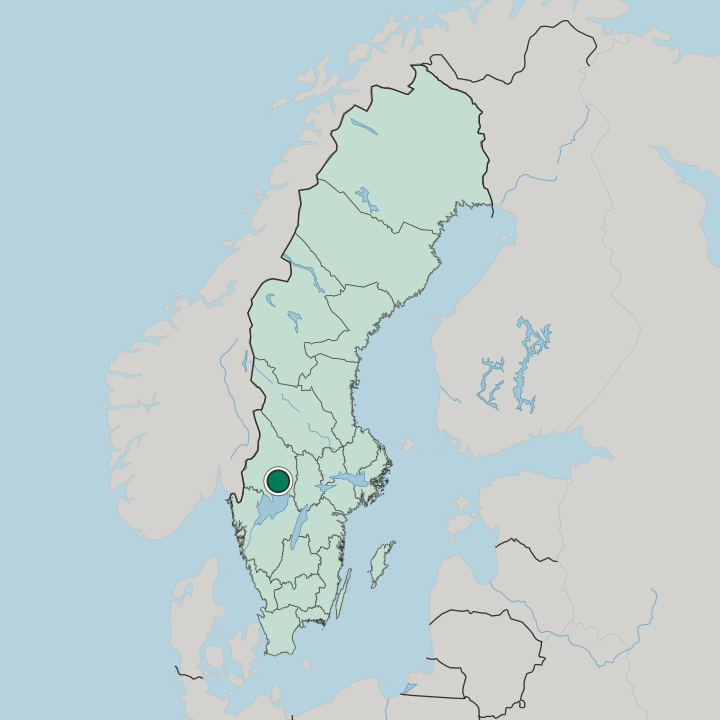 Map showing Karlstad — In Sweden
