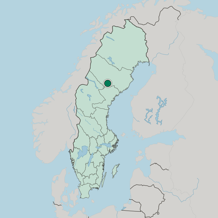 Map showing Åsele — In Sweden