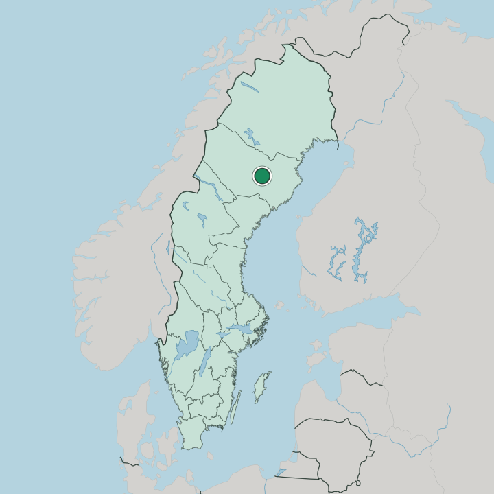 Map showing Lycksele — In Sweden