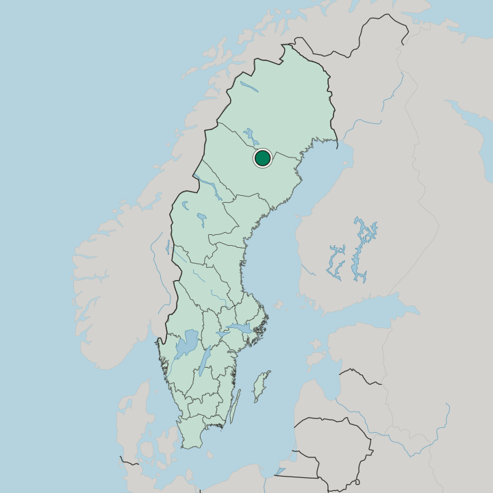 Map showing Malå — In Sweden