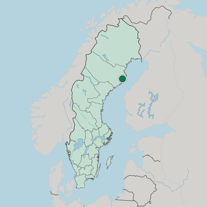 Map showing Robertsfors — In Sweden