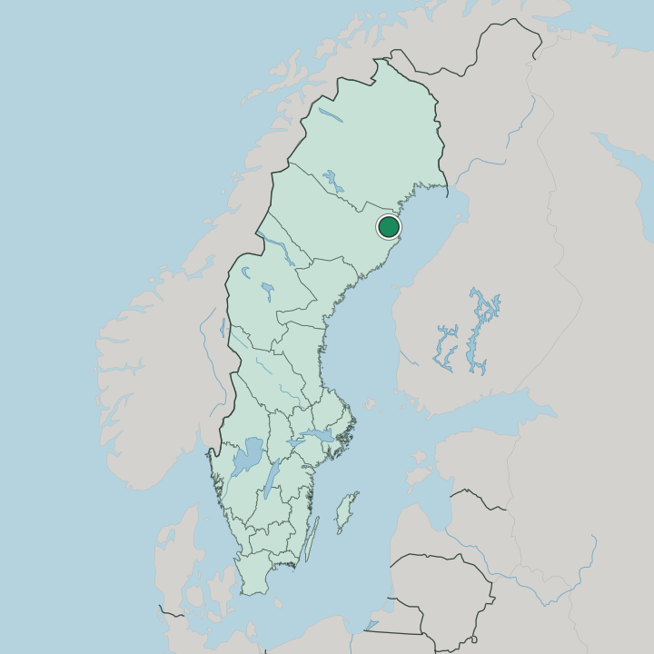 Map showing Skellefteå — In Sweden