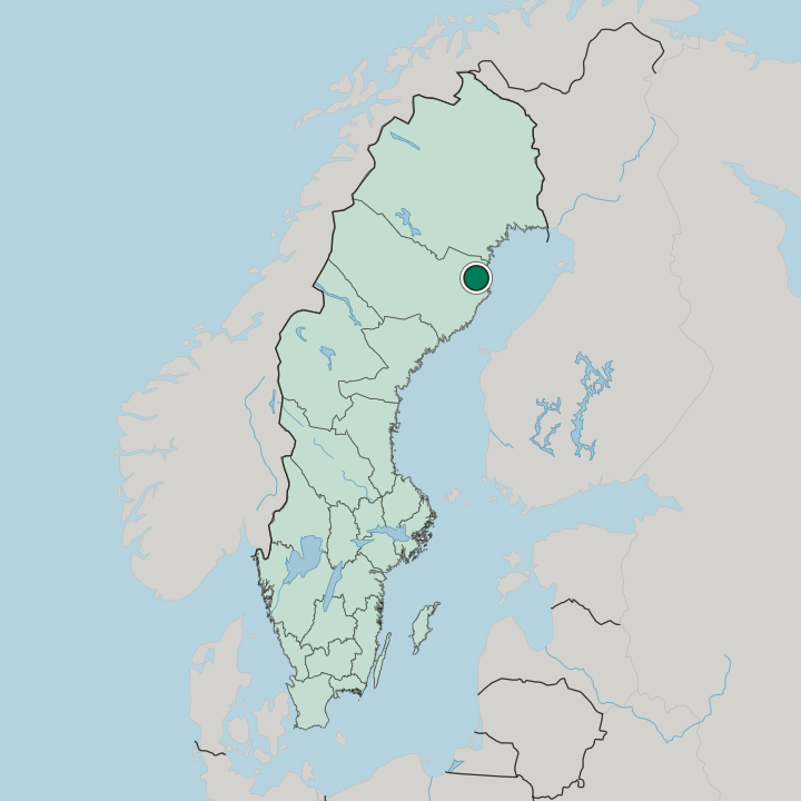 Map showing Skellefteå — In Sweden