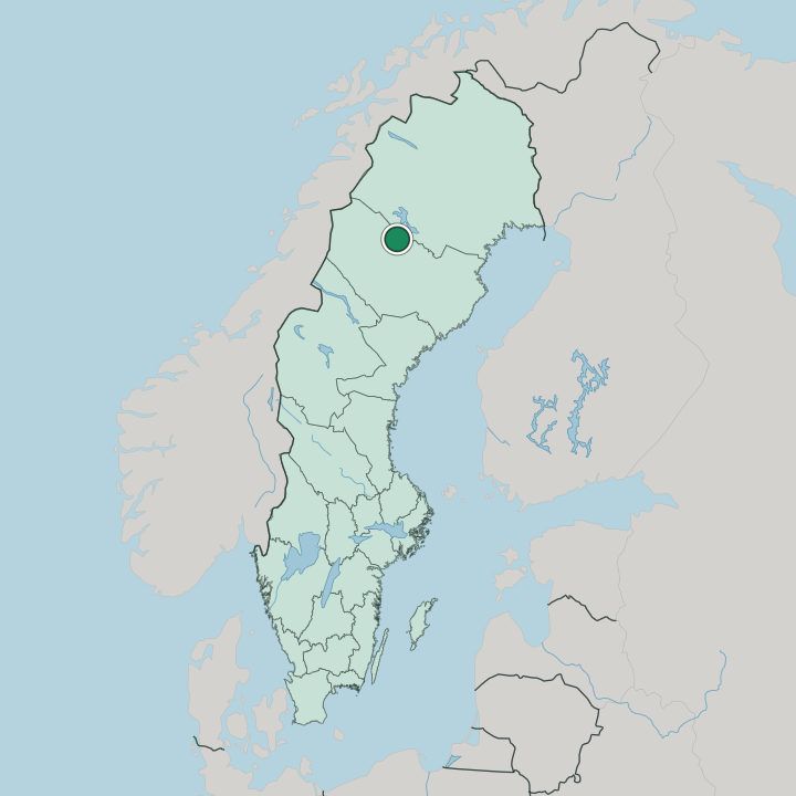 Map showing Sorsele — In Sweden