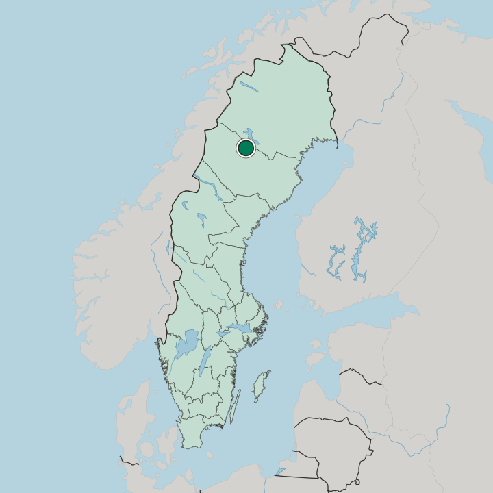 Map showing Sorsele — In Sweden