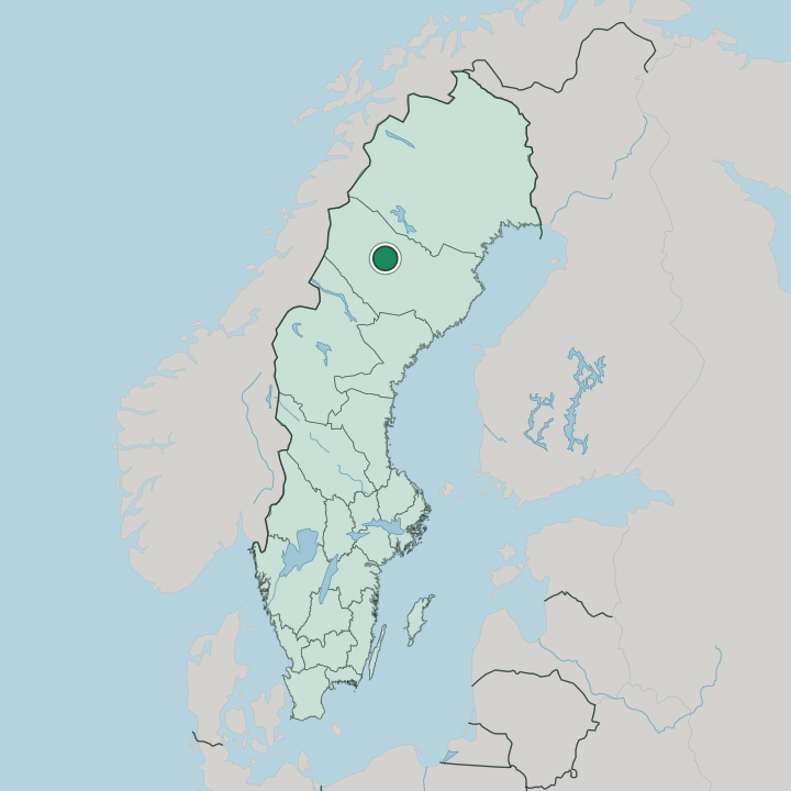 Map showing Storuman — In Sweden