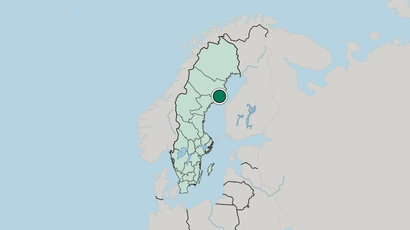 Map of Umeå in Sweden