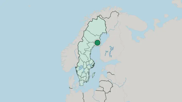 Map of Umeå in Sweden