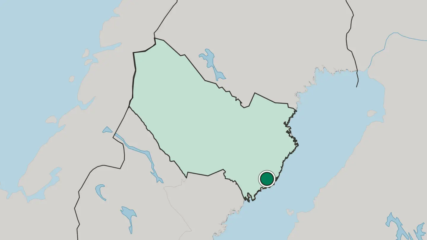 Map of Umeå in Sweden