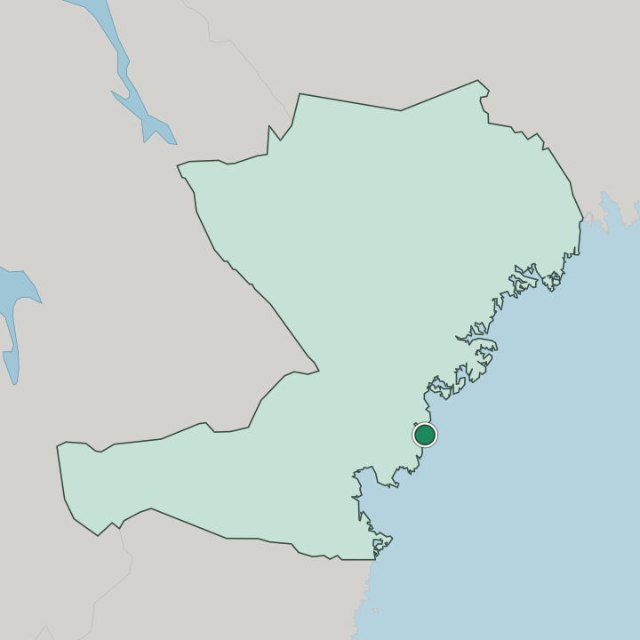Map showing Härnösand — In Västernorrland County