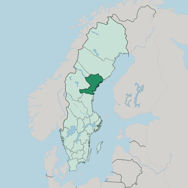 Map showing Västernorrland County — In Sweden
