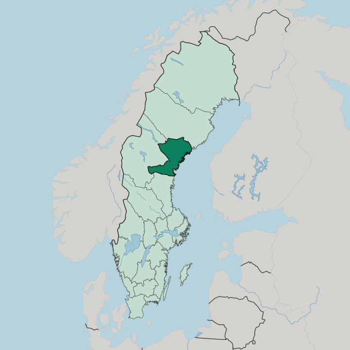 Map showing Västernorrland County — In Sweden