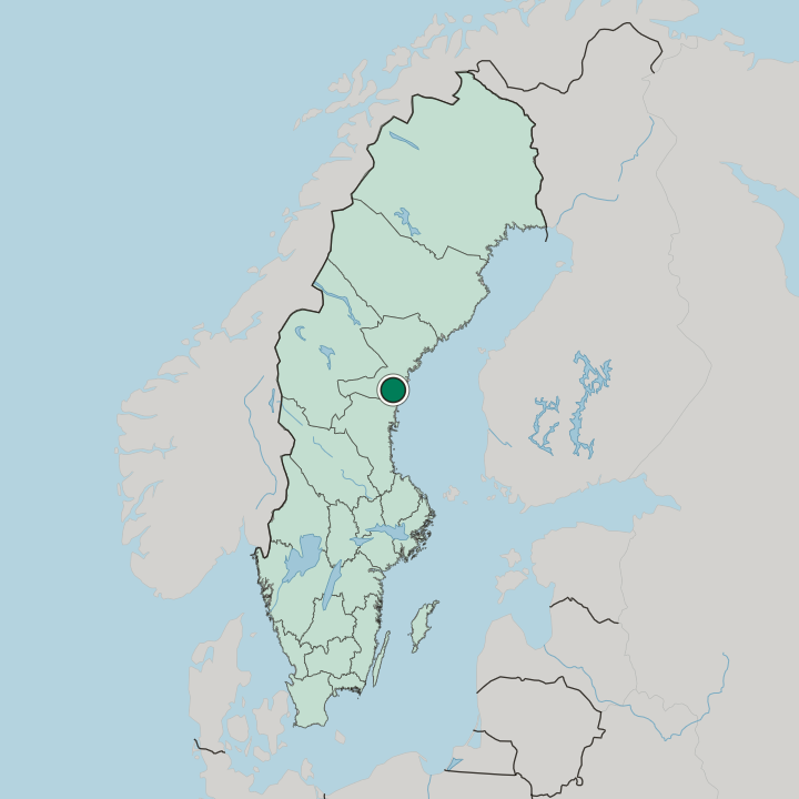 Map showing Sundsvall — In Sweden