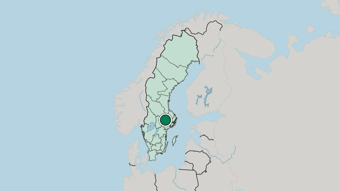 Map of Västerås in Sweden