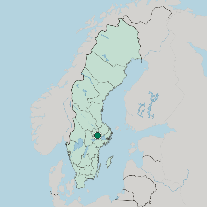 Map showing Västerås — In Sweden