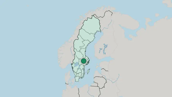 Map of Västerås in Sweden
