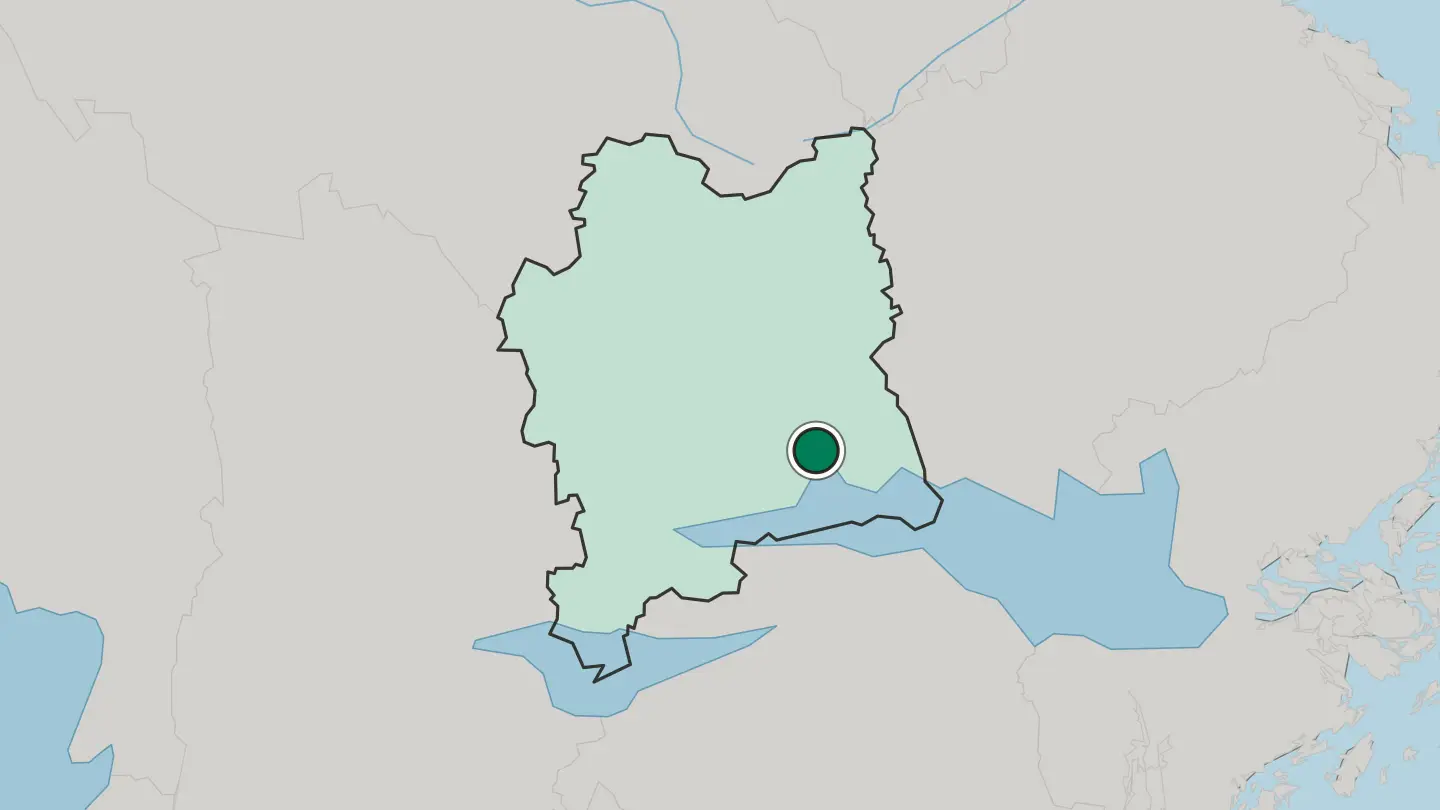 Map of Västerås in Sweden