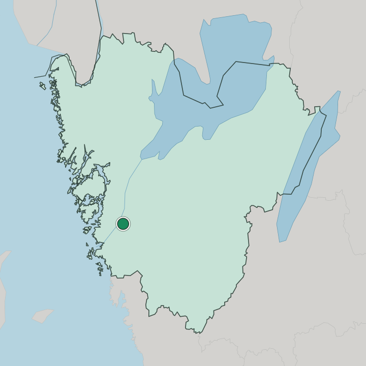 Map showing Alafors — In Västra Götaland County