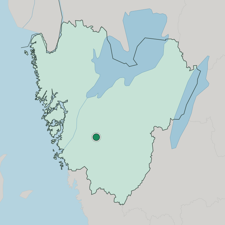Map showing Alingsås — In Västra Götaland County