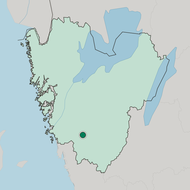 Map showing Bollebygd — In Västra Götaland County