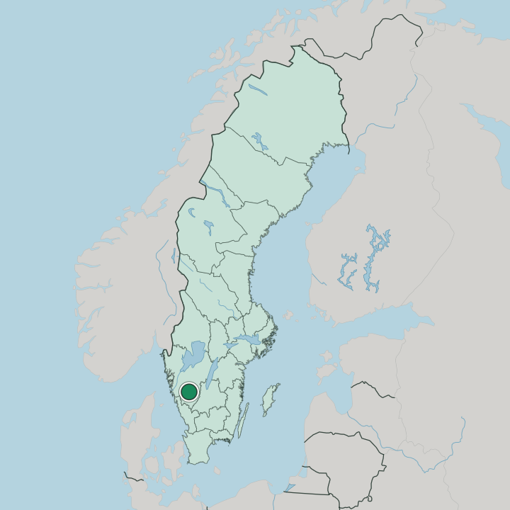 Map showing Borås — In Sweden